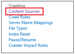 Content Sources Navigation