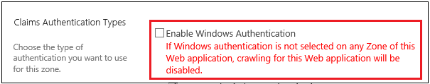 Create new web application enable windows authentication