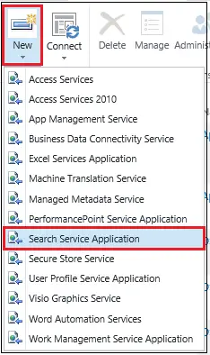 New Search Service Application Navigation