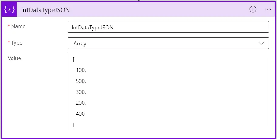 create array variable with value in logic apps