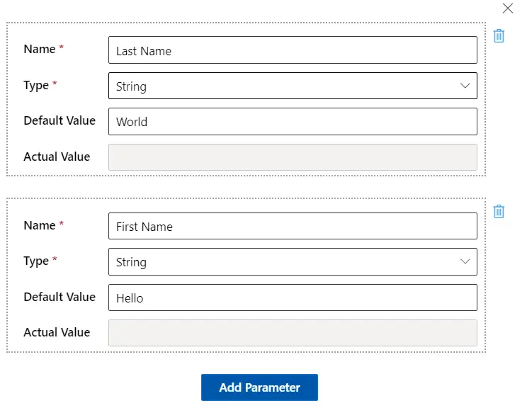 create logic app parameters