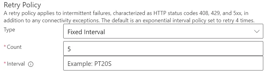 fixed interval retry policy