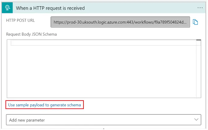 http request sample payload to generate schema