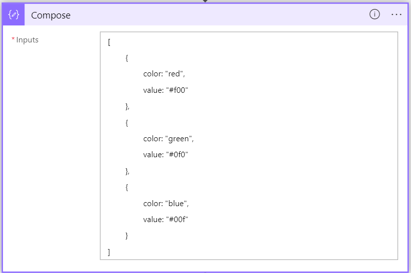 json array of object