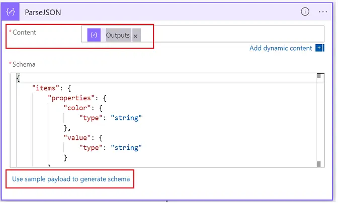 sample payload to generate schema