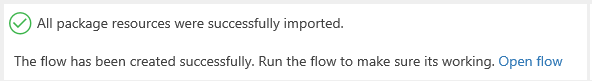 MS flow package resources imported successfully