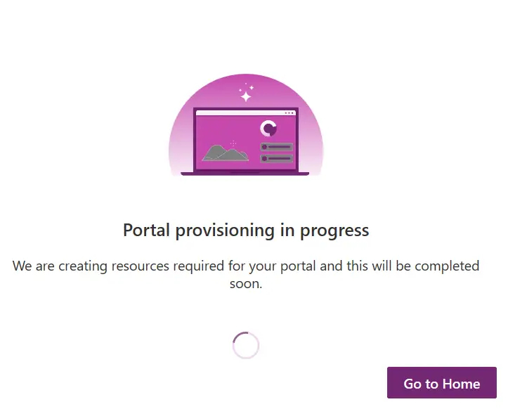 Portal creation in progress