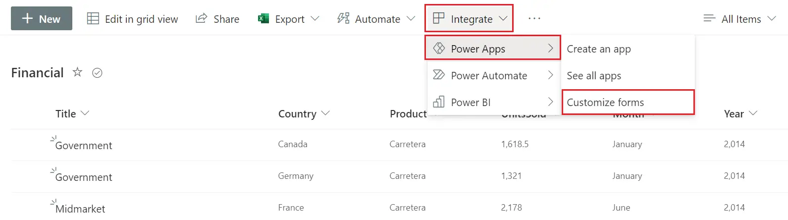 SP powerapps customize forms