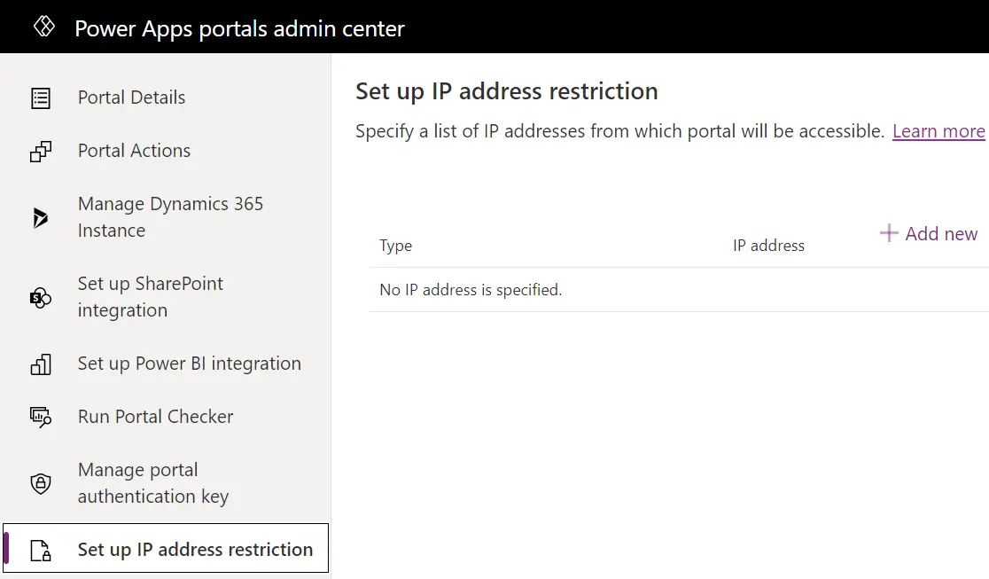 Set up IP address restriction