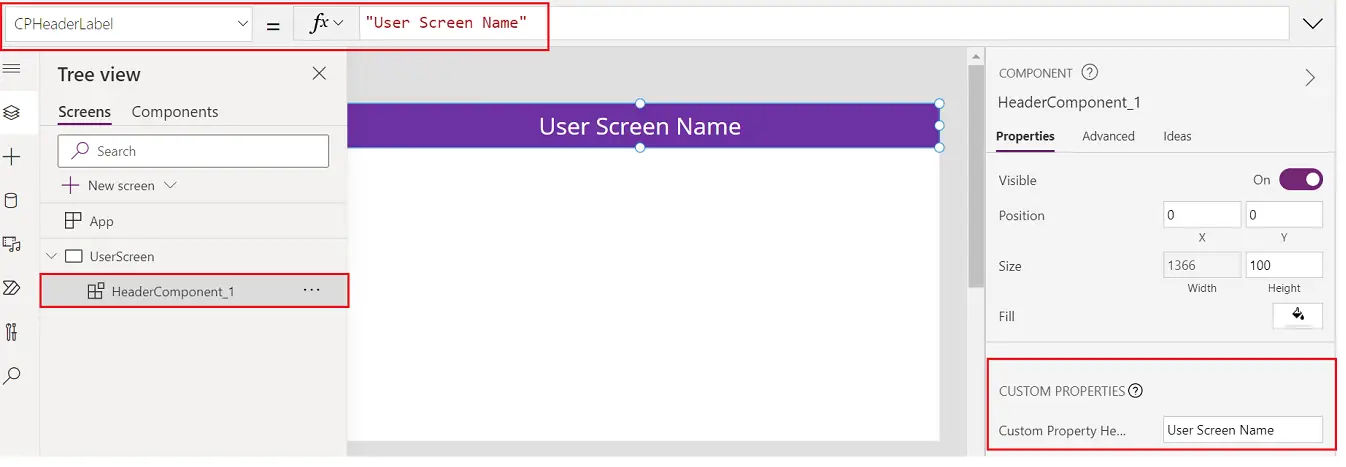 change header text of component