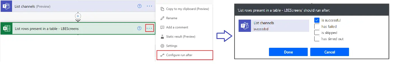 configure run after actions