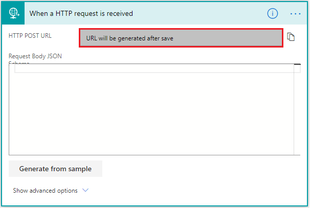 http request trigger URL will be generated after save