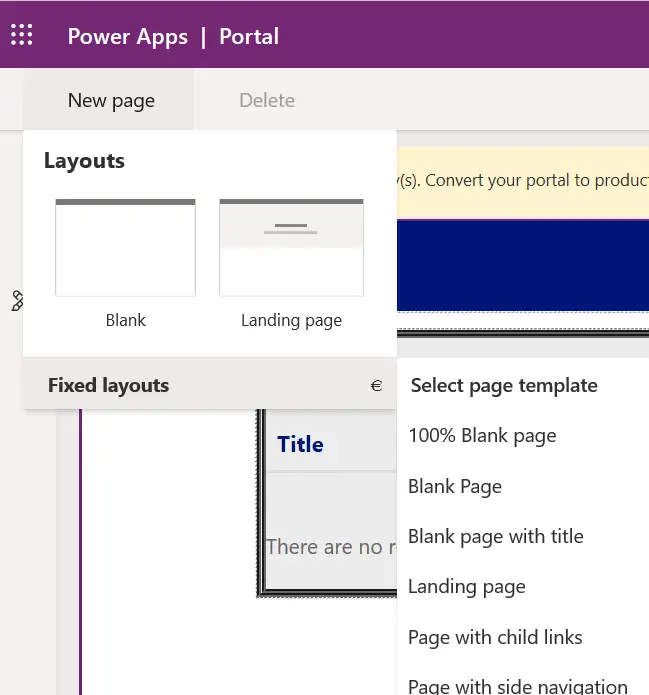 portal select template