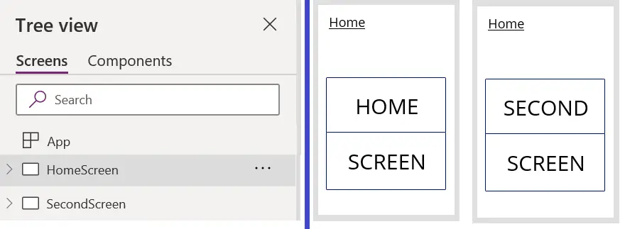 powerapps two canvas screens
