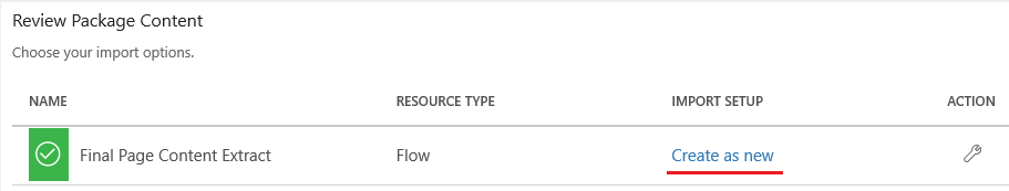 review ms flow package while export