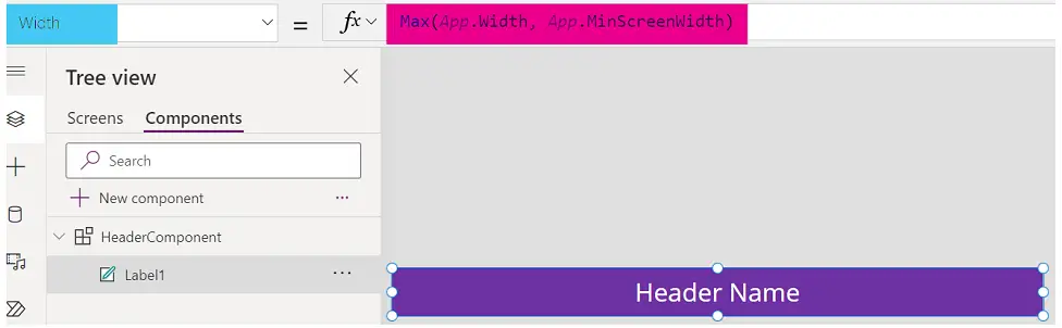 set component width