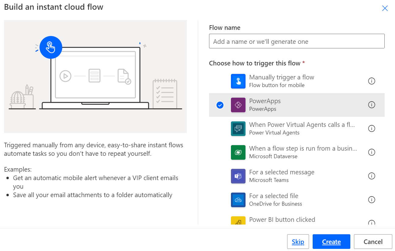 trigger action powerapps