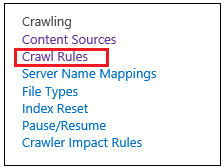 Crawl Rules Navigation
