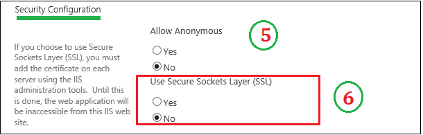 Create new web appliction IIS Web Site security configuration