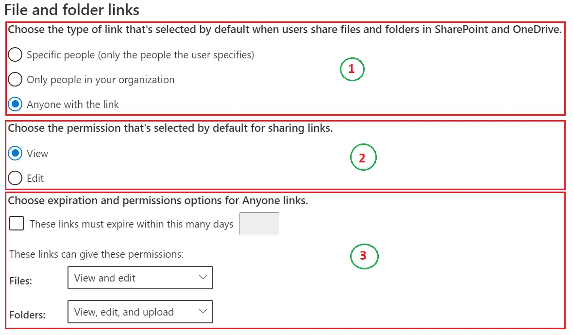 External Sharing file folder links