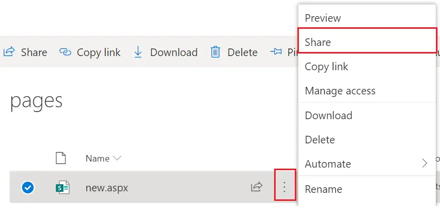 External Sharing file share