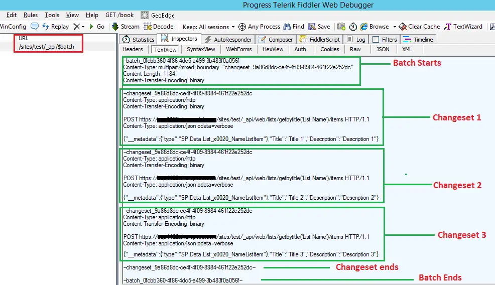 Fiddler traffic for sharepoint rest api batch call