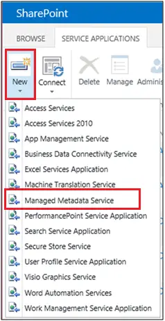 New managed metadata Service Application Navigation
