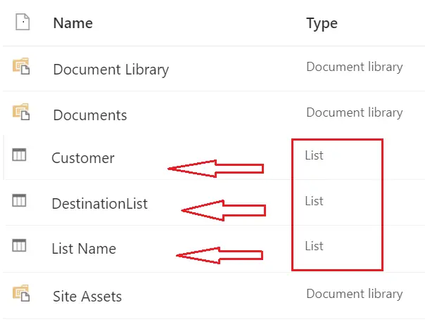 SP content lists