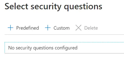 SSPR select security questions