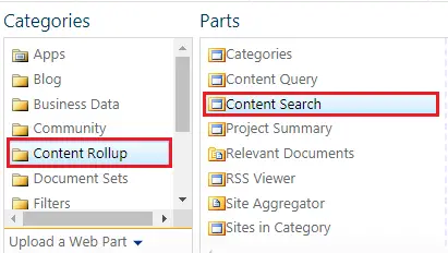 Select Content Search web part