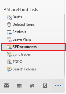 SharePoint document library in outlook