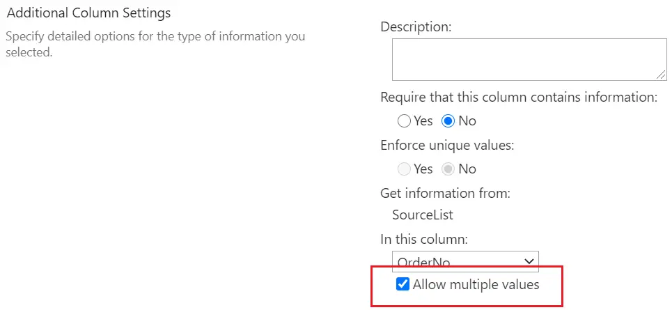 SharePoint lookup column allows multiple values