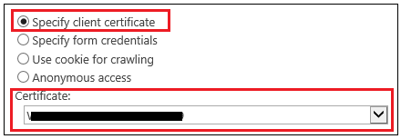 Specify client certificate