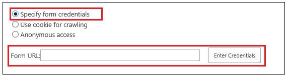 Specify form credentials