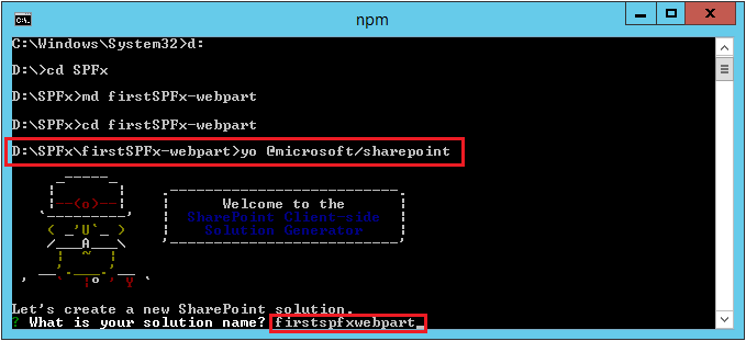 Yeoman SharePoint generator command