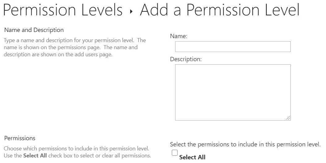 add a permission level