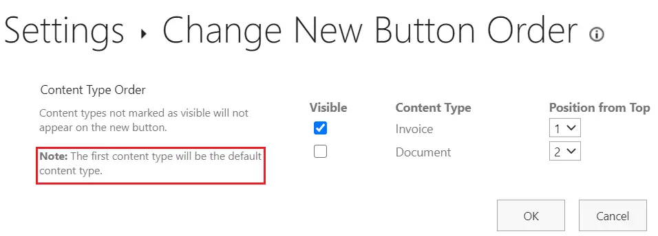 change content type order