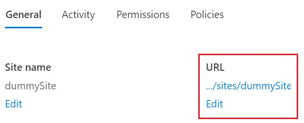 change sharepoint site address manually