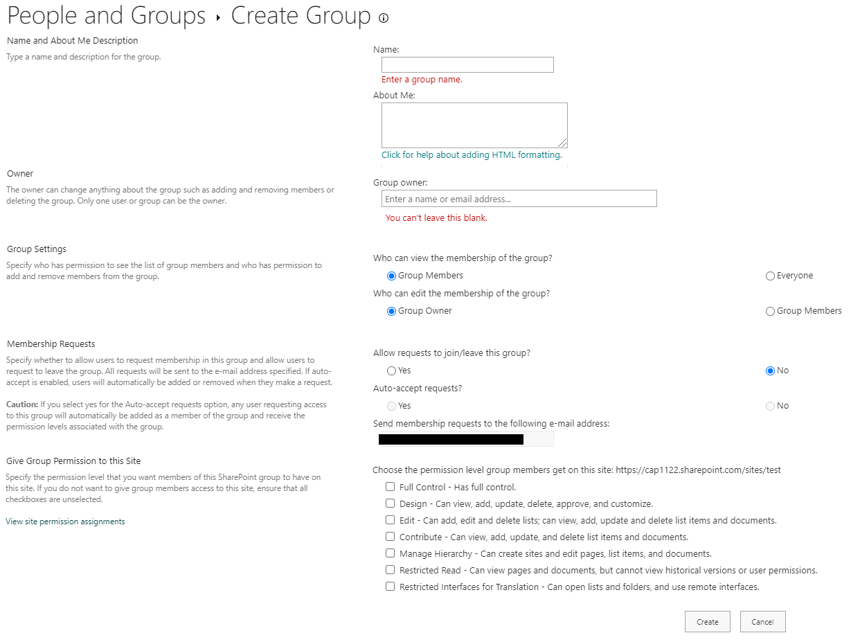 create group