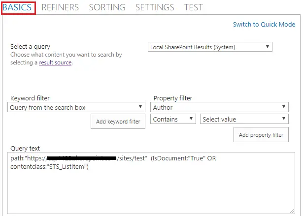 cswp basics tab advanced mode