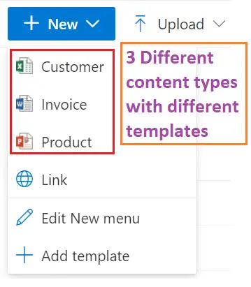 different template for different content types