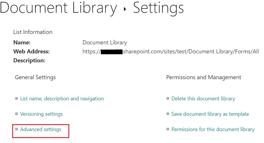 doc lib adv setting navigation