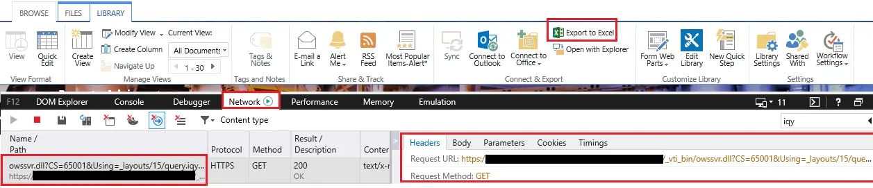 export to excel in sharepoint