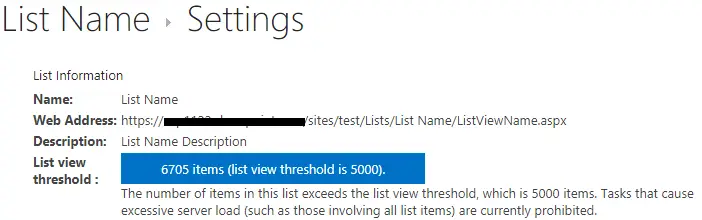 list view threshold