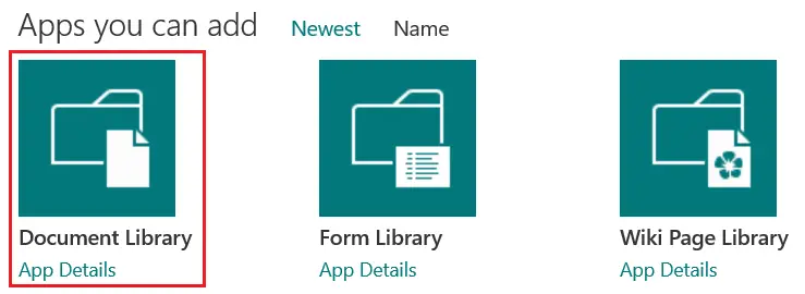 new document library button