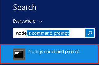 open node js command window
