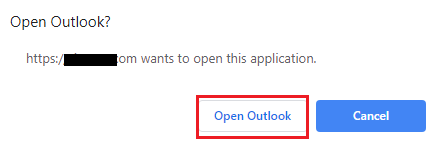 open outlook prompt