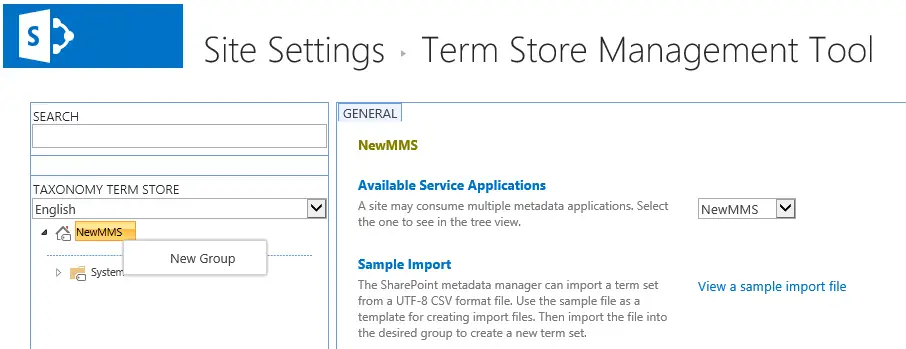 term store management tool new group